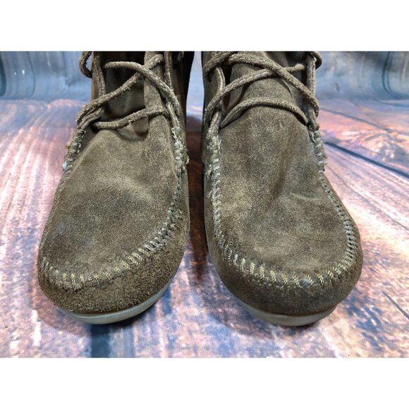 Minnetonka Tramper 428 Brown Suede Ankle Fringe Boots Womens 6 (r5c - Picture 8 of 10